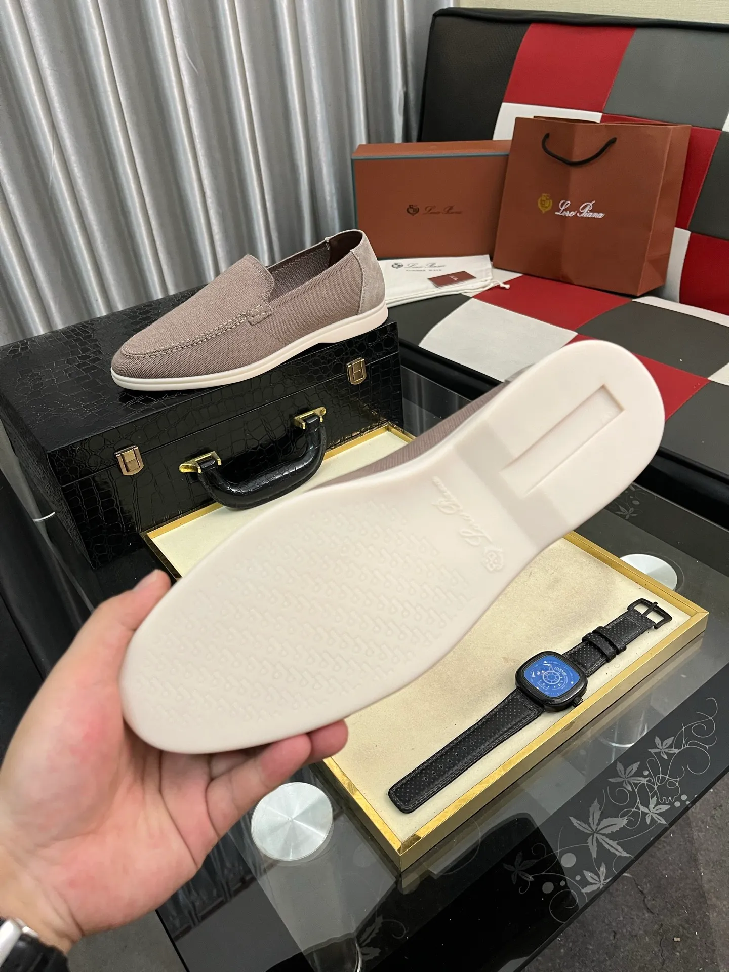 Men's men's shoes💰420⌚️⌚️Loro*Piana pure original 2025 soft and comfortable LP deerskin flat-soled casual star's same style slip-on Loaf men's shoes, size: 38-446️⃣colors available